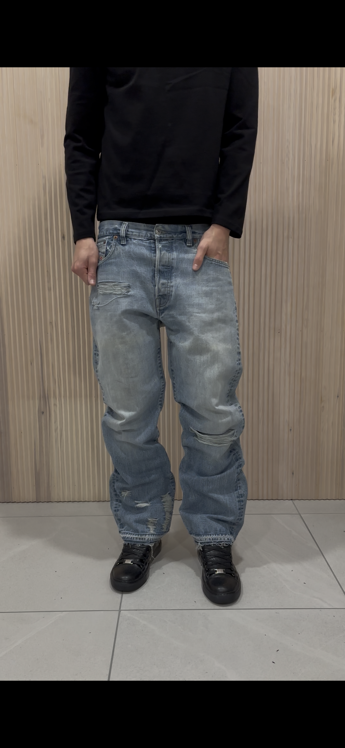 Distressed jeans